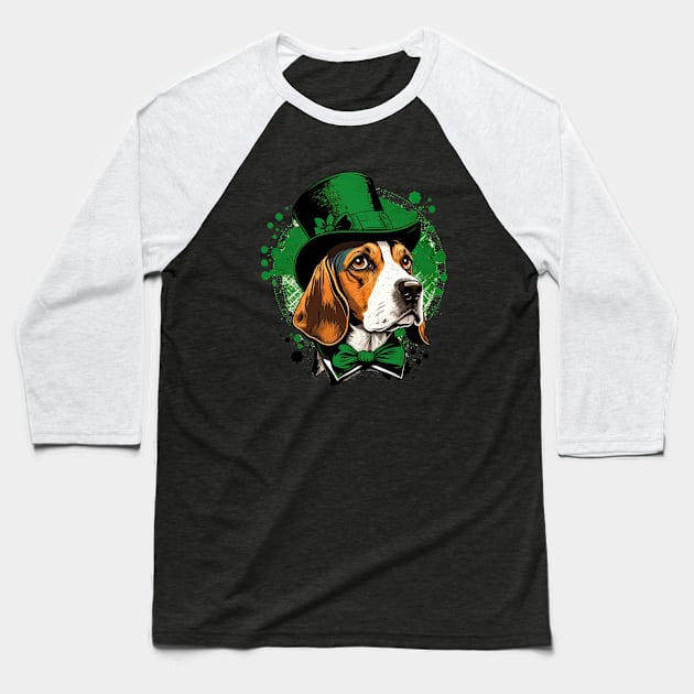 Beagle St Patrick's Day Baseball T-Shirt by JayD World